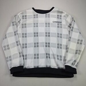 Canada Weathergear Sweatshirt Mens‎ Plaid Heritage Logo White Black XL